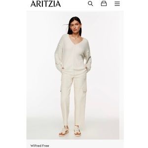 Aritzia Wilfred Free Hush Knit V-Neck Sweater